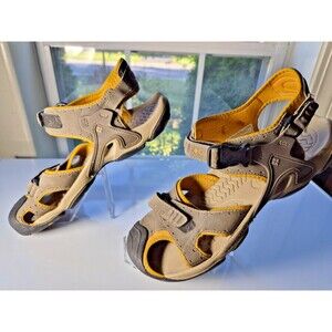 Columbia Mens Techlite Watu Slip On Sandals Size 11 Mustard Yellow Khaki